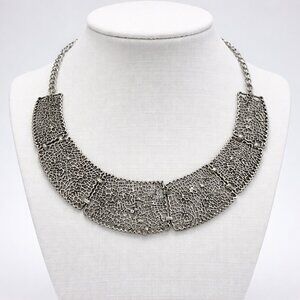 Vintage whimsigoth ornate metal chocker necklace